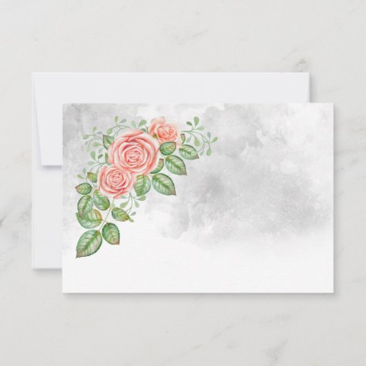 Blush Pink Floral Wedding RSVP Kaart (Achterkant)