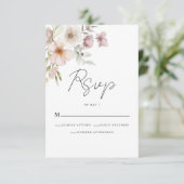 Blush Pink Floral Wedding RSVP Kaart (Staand voorkant)