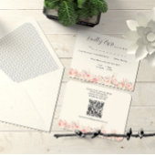 Blush Pink Floral Wedding RSVP Kaartje