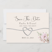 Blush Pink Floral Wedding Save The Date (Voorkant)