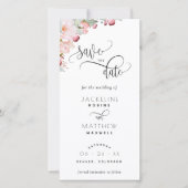 Blush Pink Floral Wedding Save the Date Bladwijzer (Voorkant)