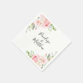 Blush Pink Floral Wedding Servet (Hoek)
