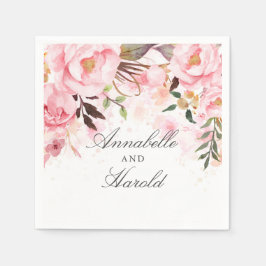 Blush Pink Floral Wedding Servet