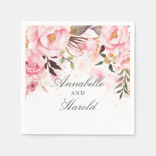 Blush Pink Floral Wedding Servet