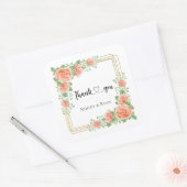 Blush Pink Floral Wedding Square Sticker (Envelop)