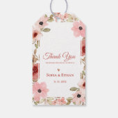    Blush Pink Floral Wedding Thank You Favor Cadeaulabel (Achterkant)