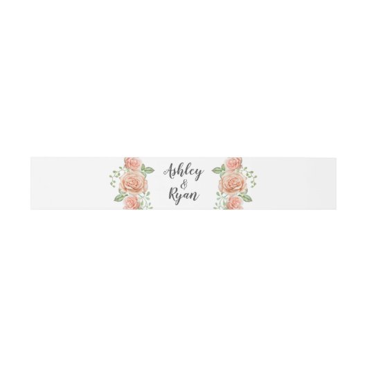 Blush Pink Floral Wedding Uitnodigingen Wikkel (Vlak)