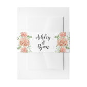 Blush Pink Floral Wedding Uitnodigingen Wikkel (Voorkant Voorbeeld)