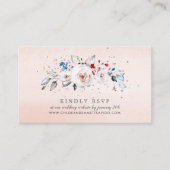 Blush Pink Floral Wedding Website RSVP Informatiekaartje (Voorkant)