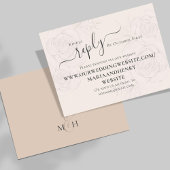 Blush Pink Floral Wedding Website RSVP Informatiekaartje