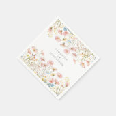 Blush Pink Floral Wildflower bruiloft Servet (Hoek)
