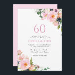 Blush Pink Floral Womans 60th Birthday Party Kaart<br><div class="desc">Blush Pink Floral Womans 60th Birthday Party Invitation We hebben ook genoeg andere uitnodigingen en collecties.</div>