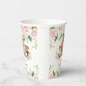Blush Pink Floral Woodland Animals Baby shower Papieren Bekers (Rechts)