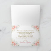 Blush Pink Floral Woodland Animals Folted Tent Bedankkaart (Binnen)