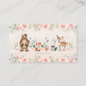 Blush Pink Floral Woodland Boeken voor Baby shower Informatiekaartje (Achterkant)