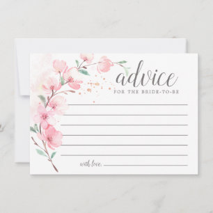 Blush Pink Floral Words of Advice Kaart