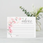 Blush Pink Floral Words of Advice Kaart (Staand voorkant)