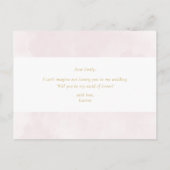 Blush Pink Floral wordt mijn bruidsmeisje Uitnodiging Briefkaart (Achterkant)