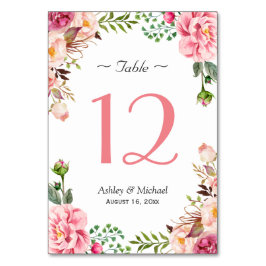 Blush Pink Floral Wrap Wedstrijknummer Kaart