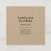 Blush Pink Floral Wreath Kraft Vierkante Visitekaartje (Achterkant)