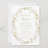 Blush Pink Floral Wreath Spring Vrijgezellenfeest Kaart (Voorkant)