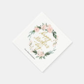 Blush Pink Floral WreatHappy Mothers Day Servet (Hoek)