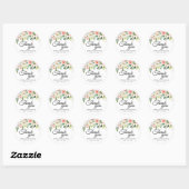 Blush Pink Florals Botanische bruiloft Dank u Ronde Sticker (Vel)
