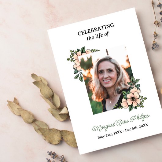 Blush Pink Florals Foto van het programma Life Programmakaart