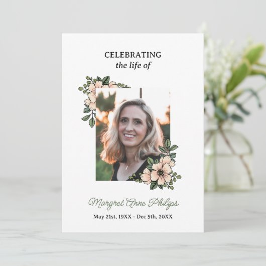 Blush Pink Florals Foto van het programma Life Programmakaart (Staand voorkant)