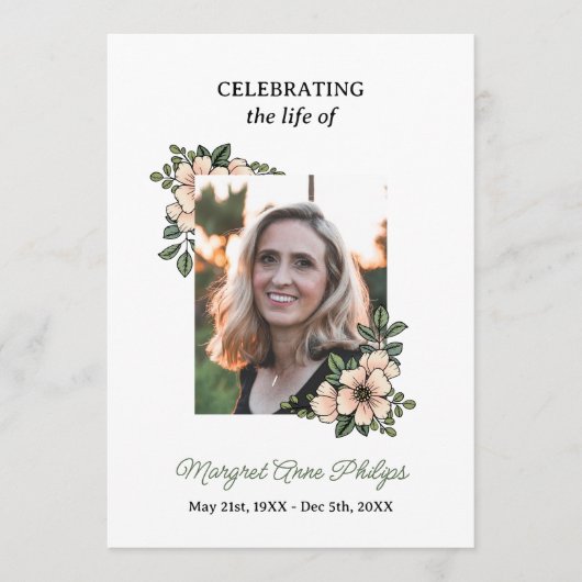 Blush Pink Florals Foto van het programma Life Programmakaart (Voorkant)