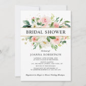 Blush Pink Florals Modern Gold Vrijgezellenfeest Kaart (Voorkant)