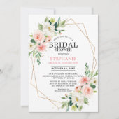 Blush Pink Florals Moderne Geometrische Vrijgezell Kaart (Voorkant)
