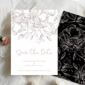 Blush Pink Florals niet-foto Romantic Elegant Save The Date