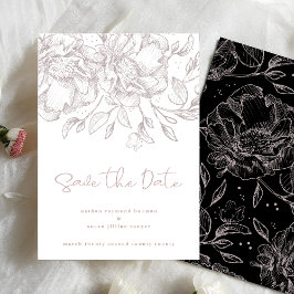 Blush Pink Florals niet-foto Romantic Elegant Save The Date