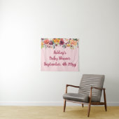 Blush Pink Flower Baby shower Fotocabine Achtergro Wandkleed (In Situ (horizontaal))