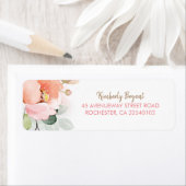 Blush Pink Flower Elegant Special Party Etiket (Insitu)