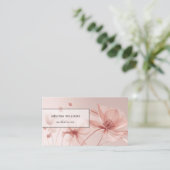 Blush Pink Flowers Aesthetician Visitekaartje (Staand voorkant)