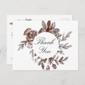 Blush Pink Flowers Bedankt briefkaart (Voorkant / Achterkant)