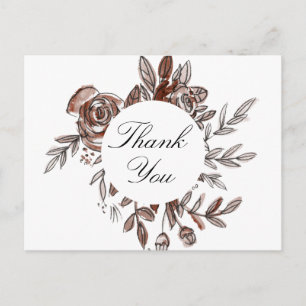 Blush Pink Flowers Bedankt briefkaart
