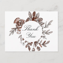Blush Pink Flowers Bedankt briefkaart