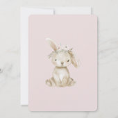 Blush Pink Flowers Bunny Birthday Kaart (Achterkant)