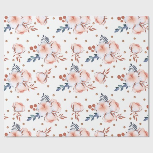 Blush Pink Flowers Cadeaupapier (Vlak)