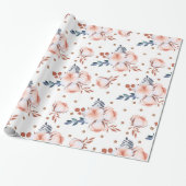 Blush Pink Flowers Cadeaupapier (Uitgerold)