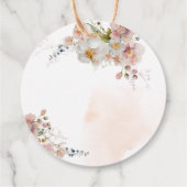 Blush Pink Flowers Elegant Vrijgezellenfeest Dank  Bedankjes Labels (Achterkant)