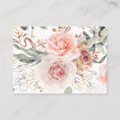 Blush Pink Flowers Elegant Wedding Website Informatiekaartje (Achterkant)