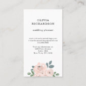  Blush Pink Flowers en Dusty Blue Leaves Visitekaartje (Achterkant)