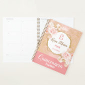Blush Pink Flowers Glitter Quinceañera Planner (Display)