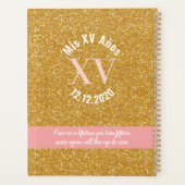 Blush Pink Flowers Glitter Quinceañera Planner (Achterkant)