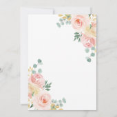 Blush Pink Flowers & Gold Baby's eerste verjaardag Kaart (Achterkant)