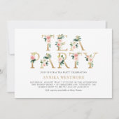Blush Pink Flowers Gold Foil Spring Tea Party Kaart (Voorkant)